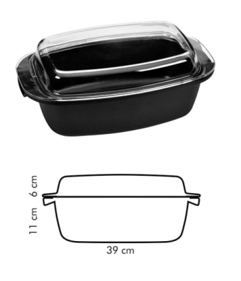 Pekáč litý s poklopem 39x22cm PREMIUM 601939